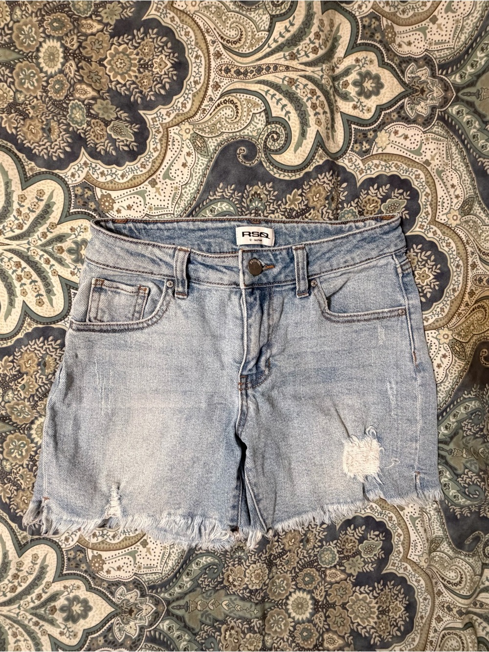 RSQ Light Blue Boyfriend Denim Jeans with Contrast Stitching